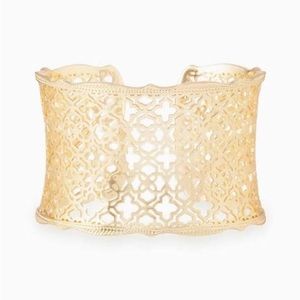 Like New Kendra Scott Candice Gold Cuff Bracelet in Gold Filigree Mix